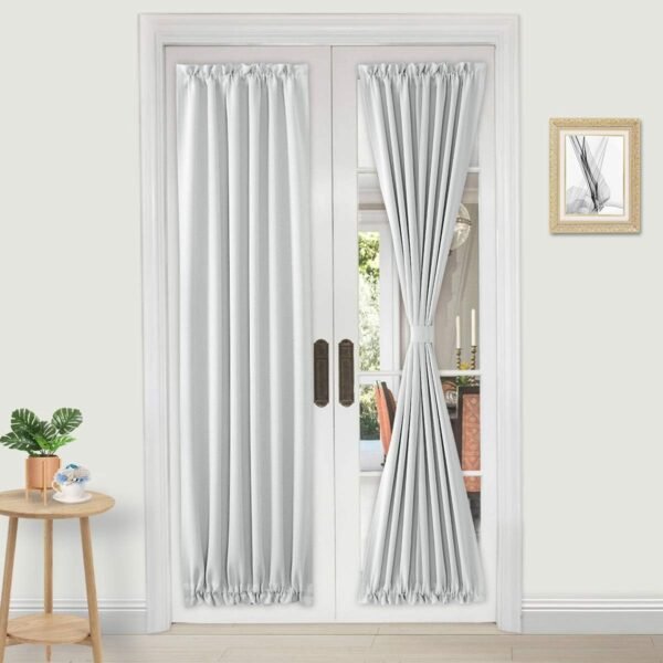 Color Block Door Panel with Grommet Top, Decorative Door Cover, 108 Inch Length