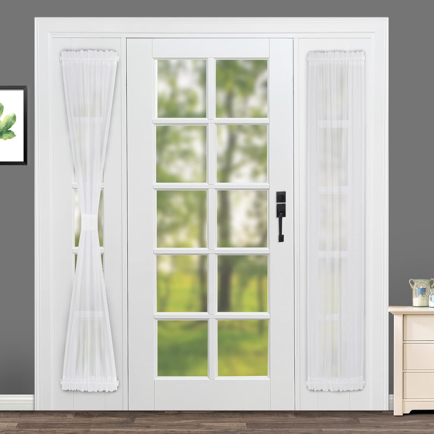 Misty Woodland Door Panel for Doorways and Closets, Decorative Nature Door Cover, 34 x 80 Inch