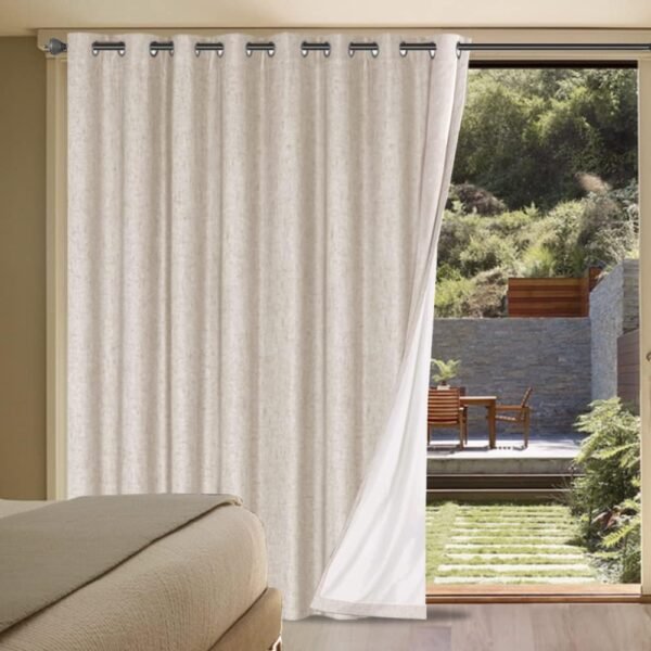 Solid Door Fabric for Doorways, Windows and Room Dividers, Wind Resistant Privacy Door Cover