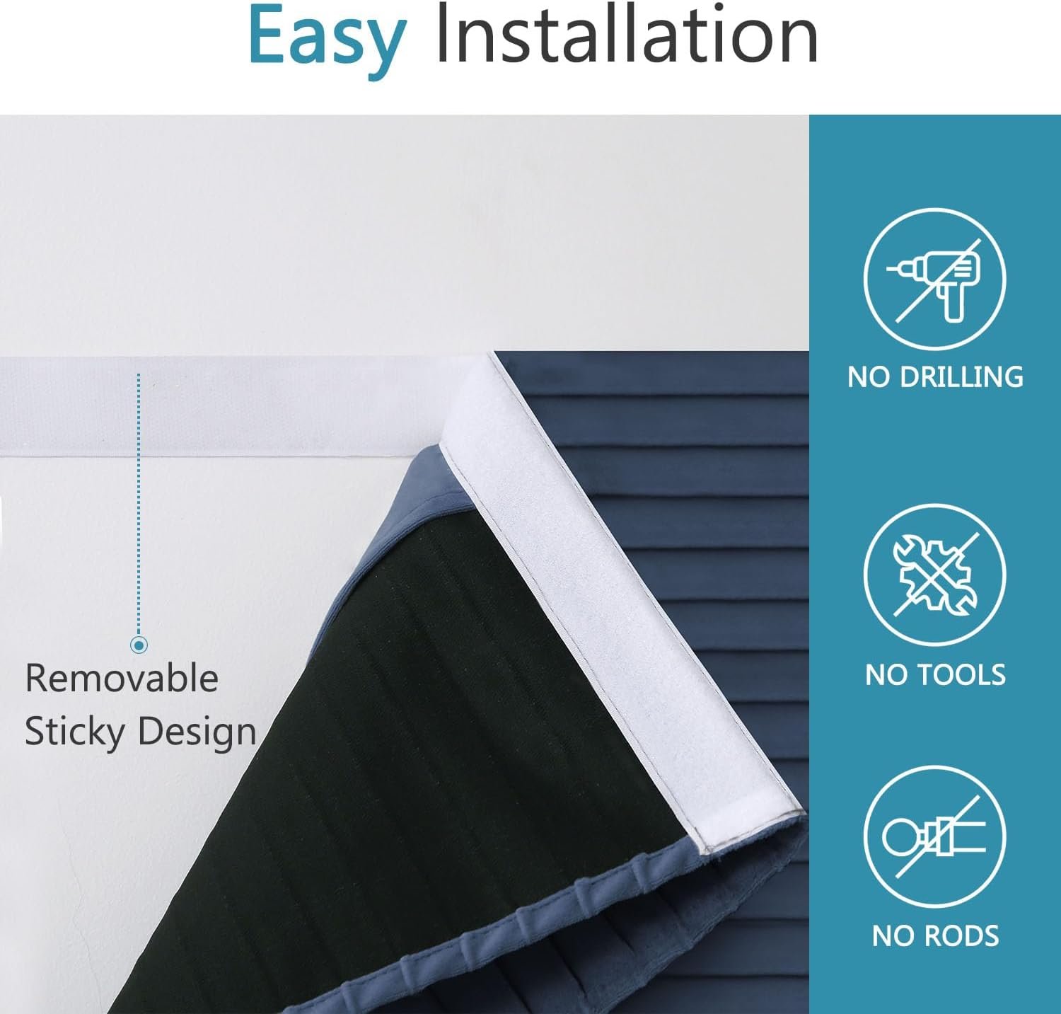 Extra Wide Patio Door Panel, Thermal Insulated Noise Reducing Door Cover for Guest Rooms, 100 x 84 Inch - Image 2