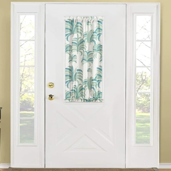 Privacy Linen Door Panels, Light Filtering Textured Door Covers for Living Rooms and Bedrooms, Set of 2