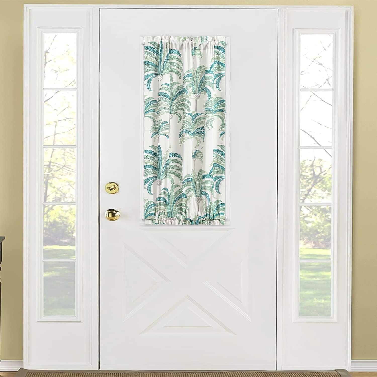 Privacy Linen Door Panels, Light Filtering Textured Door Covers for Living Rooms and Bedrooms, Set of 2