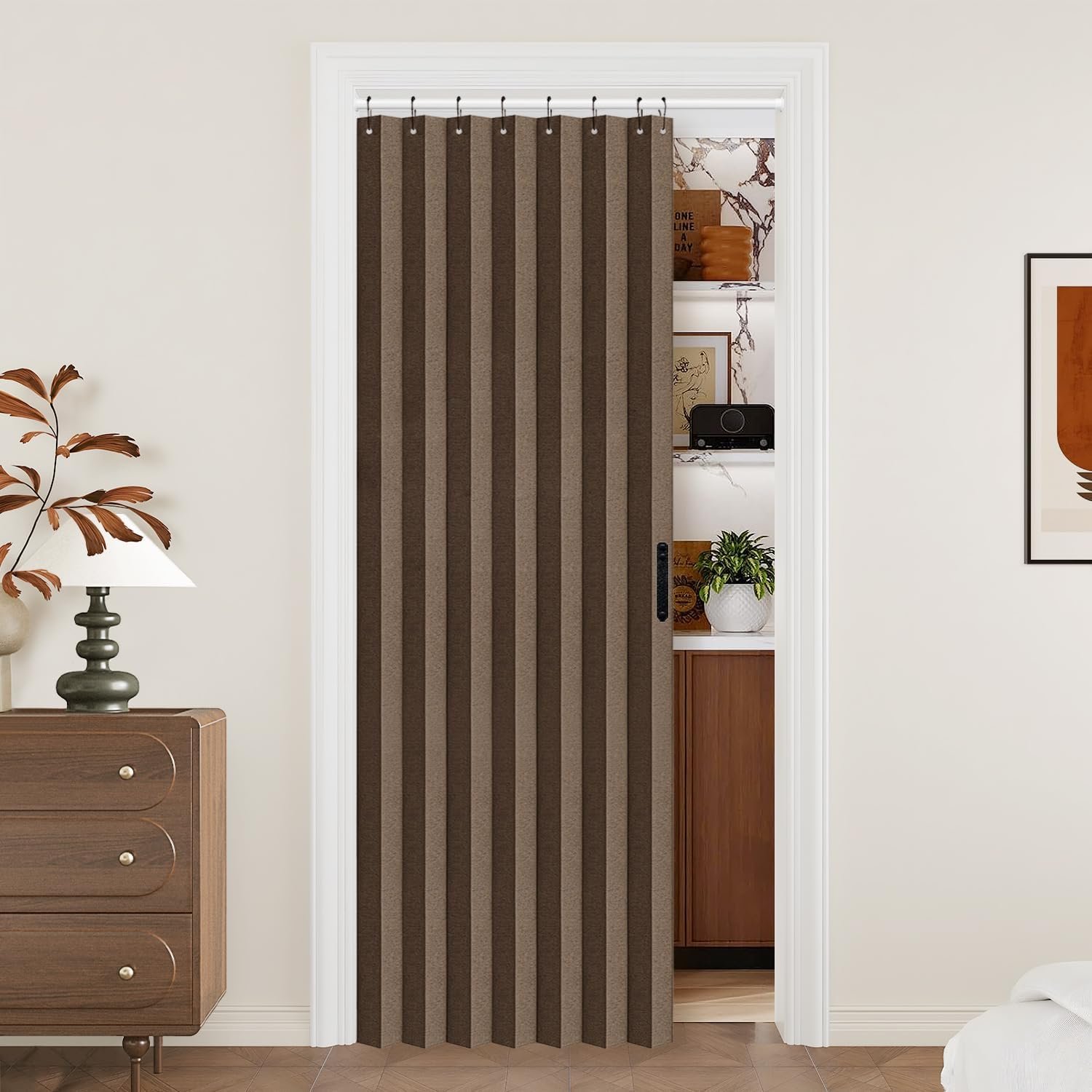 Tropical Botanical Door Panel, Decorative Blackout Door Cover for Bedroom and Living Area, 34 x 80 Inch