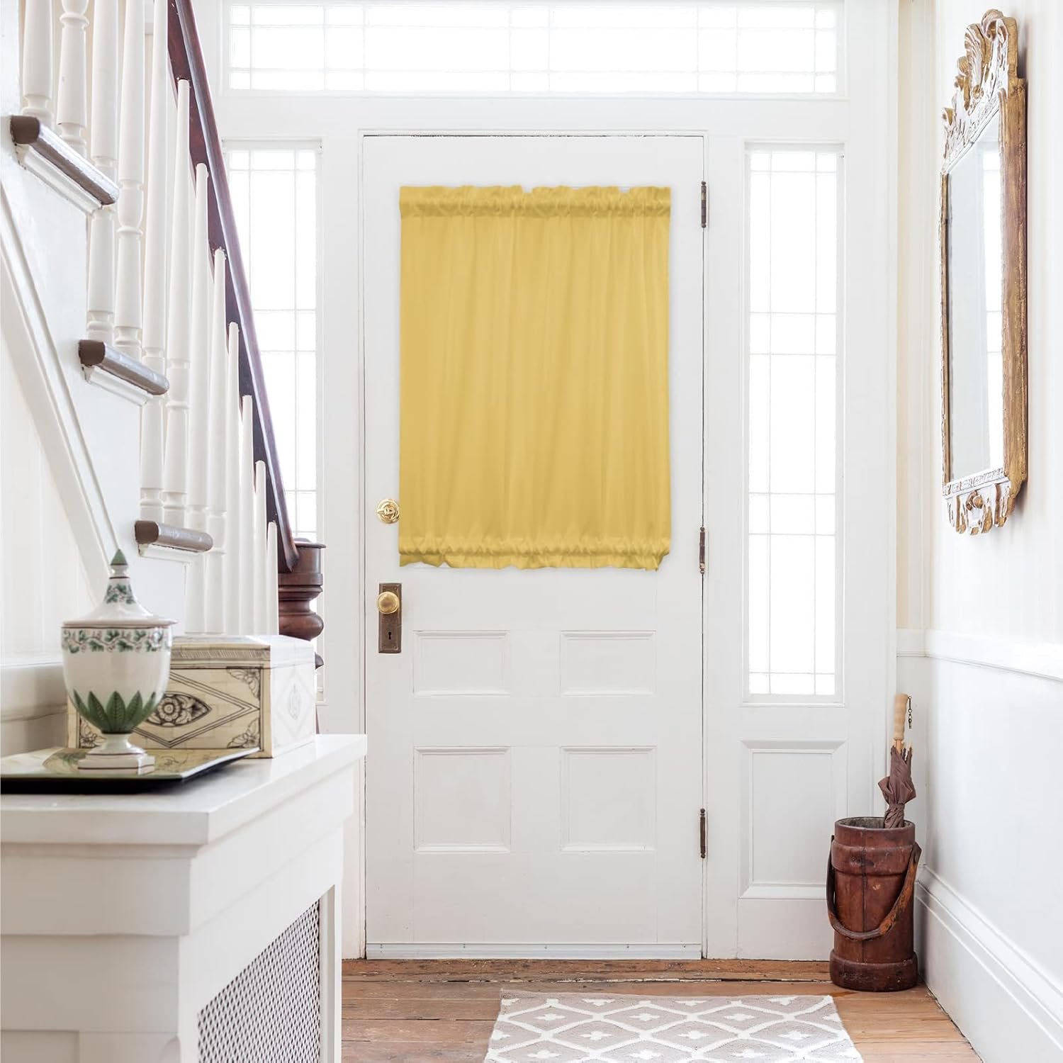French Door Privacy Panels Set, Velvet Style Door Covers with Matching Tiebacks, 30 x 72 Inch