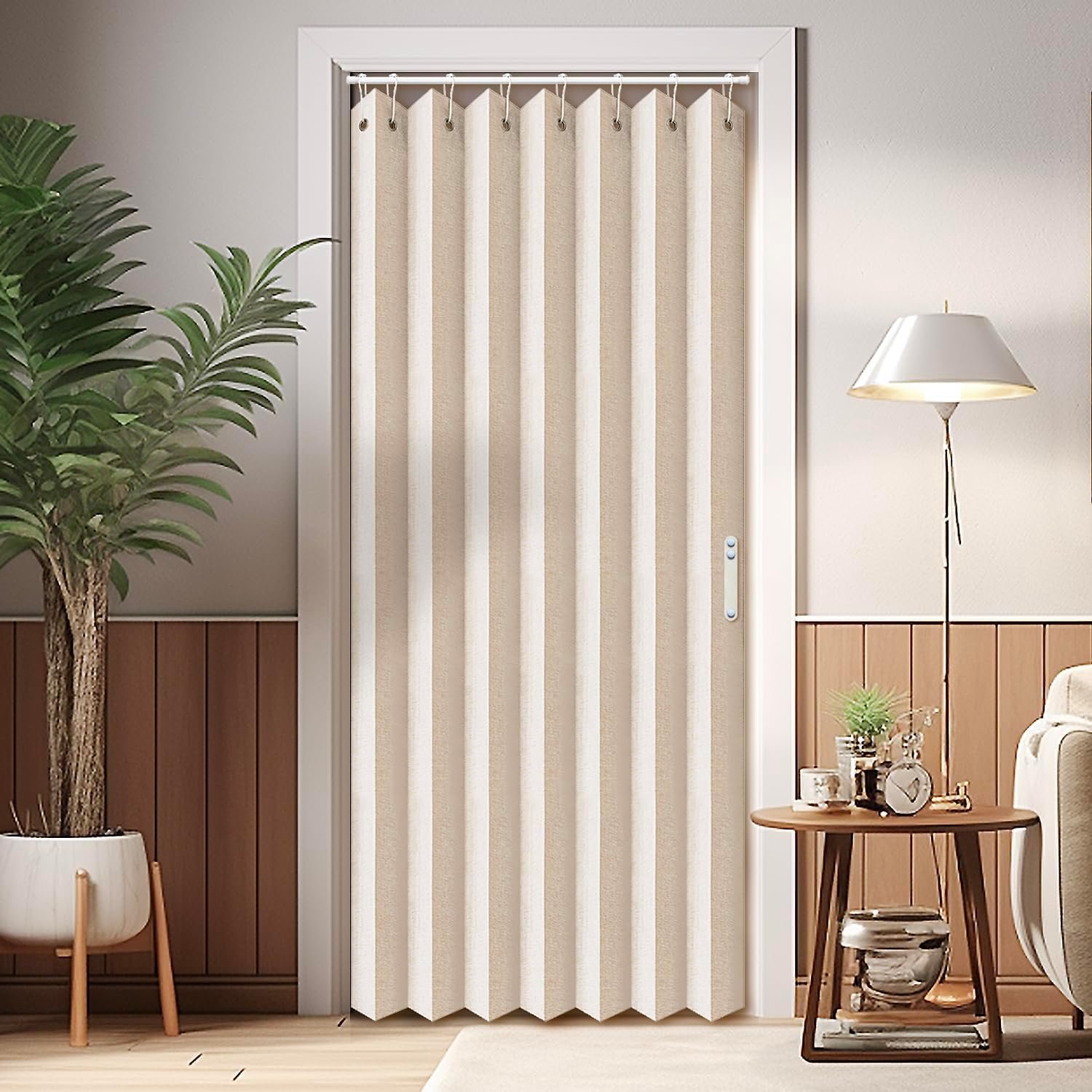 Privacy Door Panel for Doorways and Closets, Room Separation Door Divider with Tieback, 39 x 78 Inch, 1 Panel