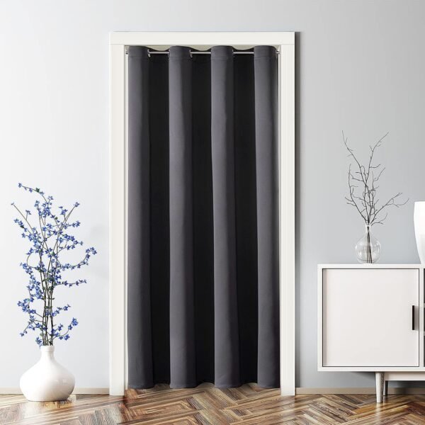 Insulated Blackout Doorway Door Panel for Closets and Open Spaces, Temporary Privacy Room Divider, 34 x 80 Inch, 1 Panel