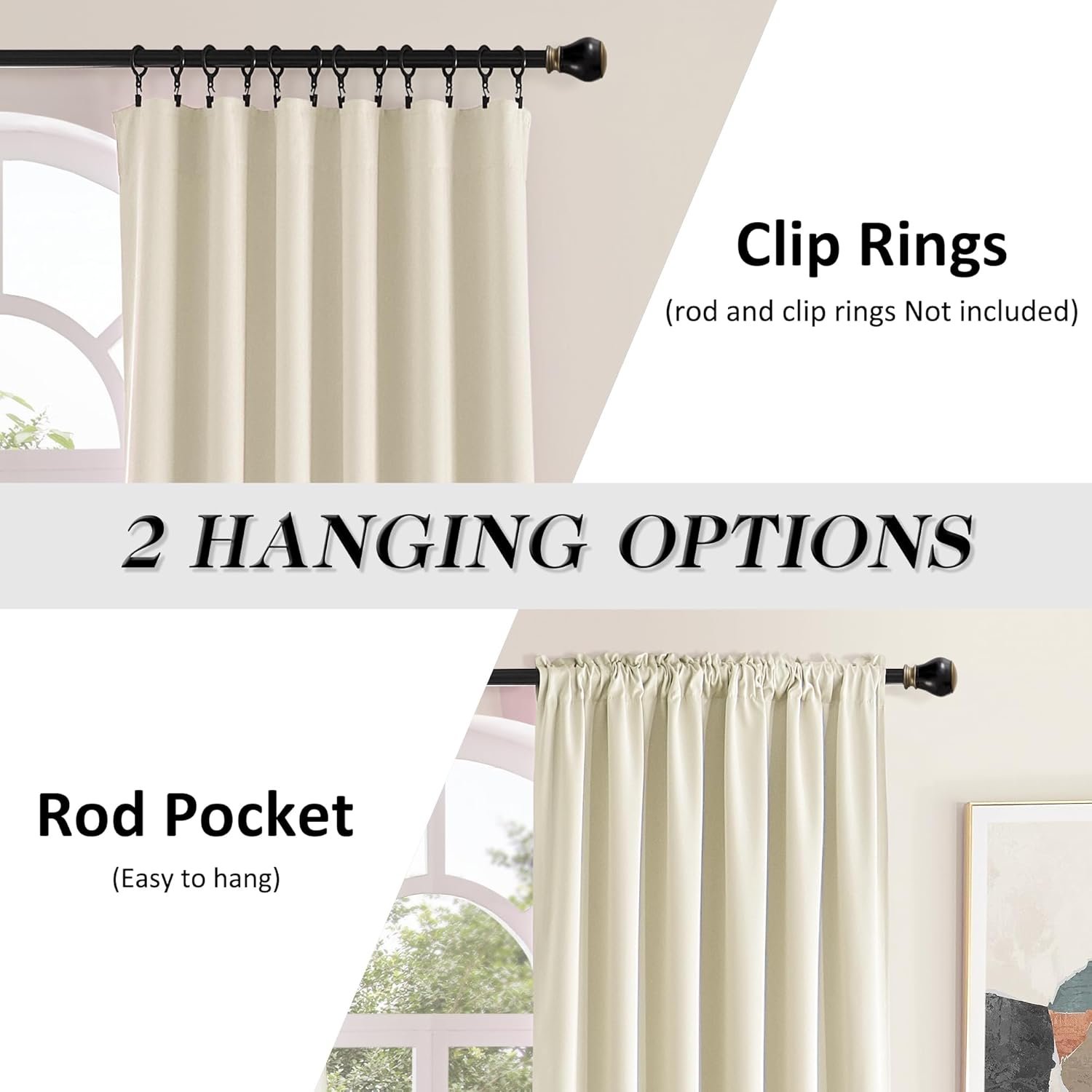 Blackout Doorway Panels, Privacy and Sound Reducing Door Divider for Bedroom and Office, 42 x 80 Inch, 2 Panels - Image 2