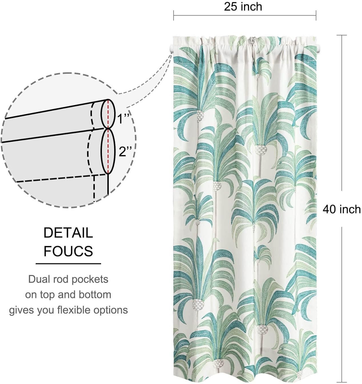 Privacy Linen Door Panels, Light Filtering Textured Door Covers for Living Rooms and Bedrooms, Set of 2 - Image 2