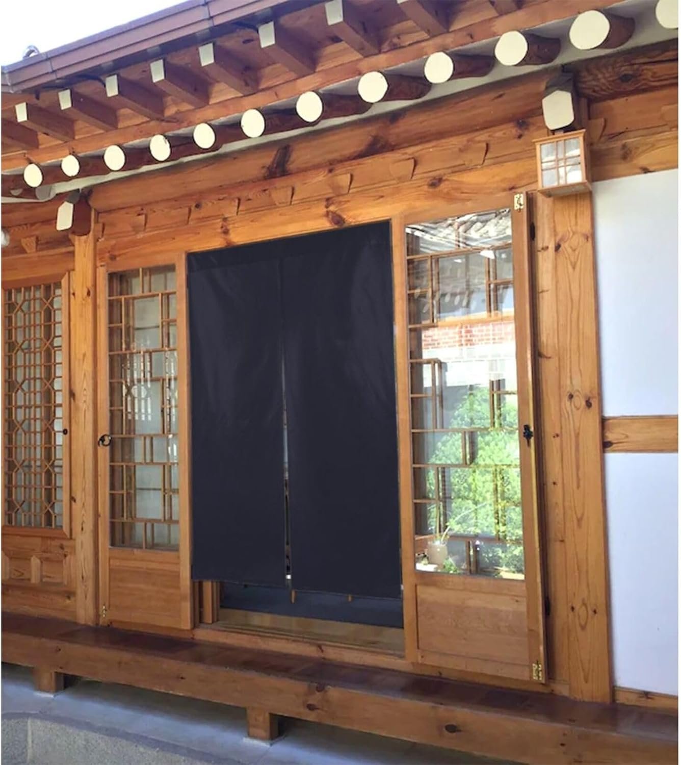 Linen Blend Roll-Up Door Panel, Room Darkening Privacy Door Cover for Sightseeing Windows, 26 x 69 Inch - Image 2