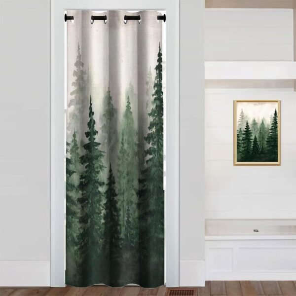 Semi Sheer Linen Texture French Door Panel, Privacy Door Cover for Front and Back Doors, 72 Inch Length