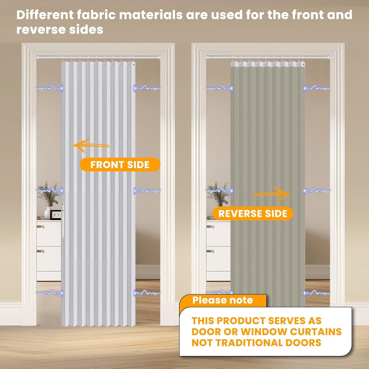 Magnetic Folding Door Panel for Interior Doorways, Full Blackout Privacy Door Divider for Bedroom, Closet and Living Area, 42 x 78 Inch - Image 2