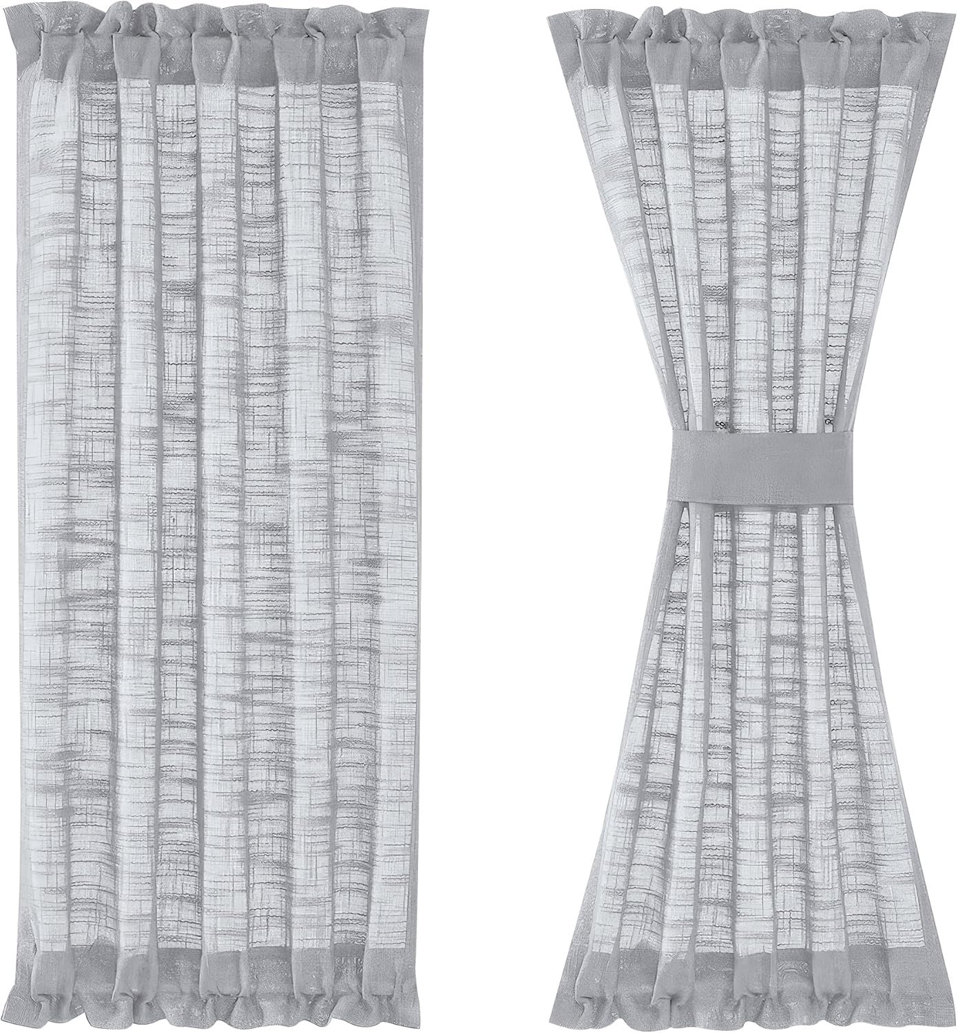 Small French Door Panel, Room Darkening Tie-Up Door Cover for Glass Doors, 30 x 40 Inch