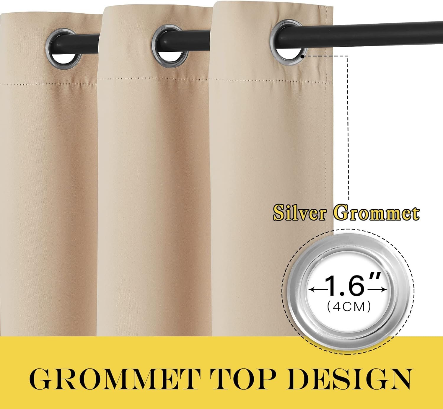 Solid Blackout Door Panel for Patio and Bay Openings, Thermal Insulated Privacy Door Cover, 59 x 78 Inch - Image 2