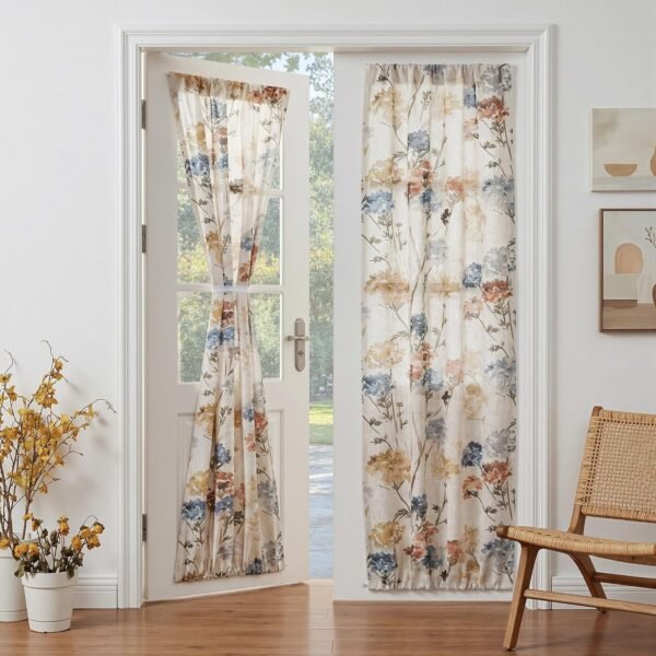 Thermal Blackout Sliding Door Panels, Room Darkening Grommet Door Covers for Bedrooms and French Doors, 66 x 84 Inch, 2 Panels