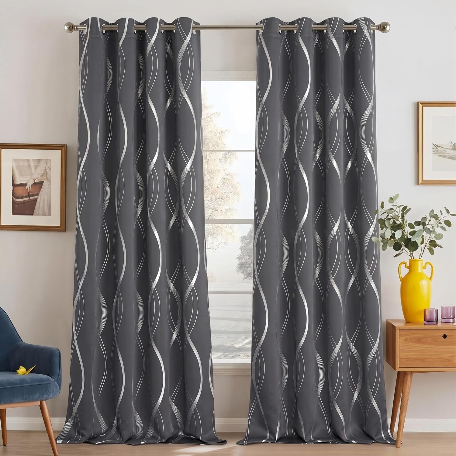 Privacy Door Panels for Bedrooms, Thermal Insulated Door Covers for Sliding Glass Openings, Set of 2