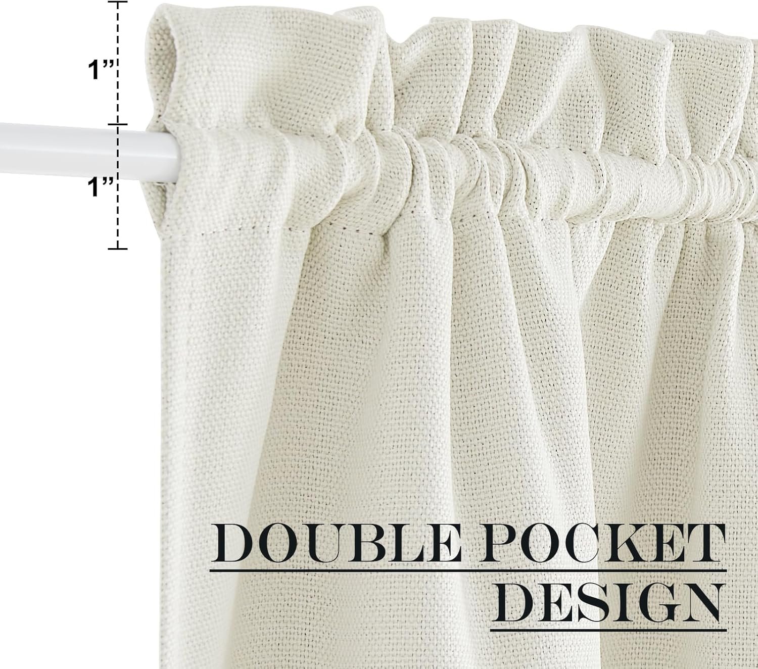 Floral Door Window Panels, Privacy Blackout Door Covers with Rod Pocket, Set of 2 - Image 2