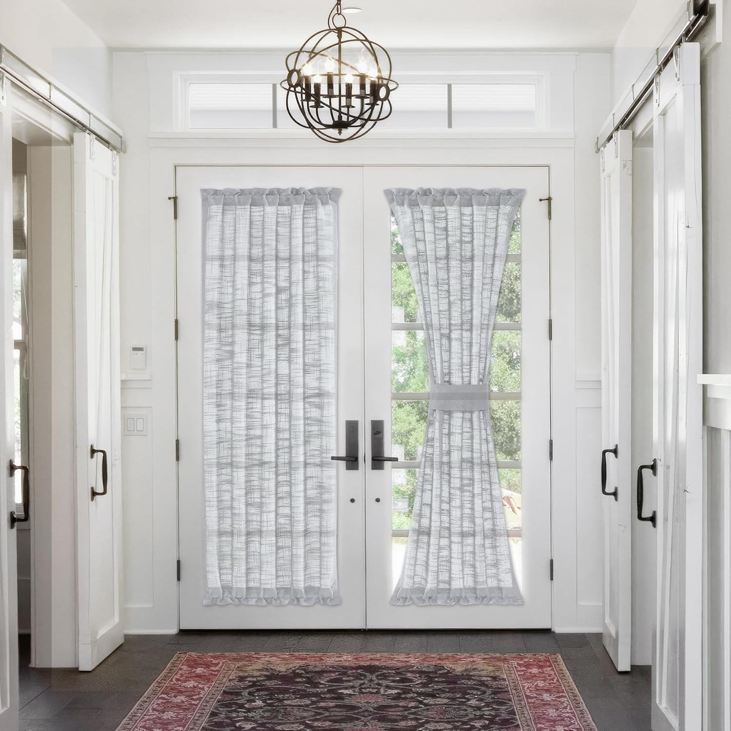 Small French Door Panel, Room Darkening Tie-Up Door Cover for Glass Doors, 30 x 40 Inch - Image 2